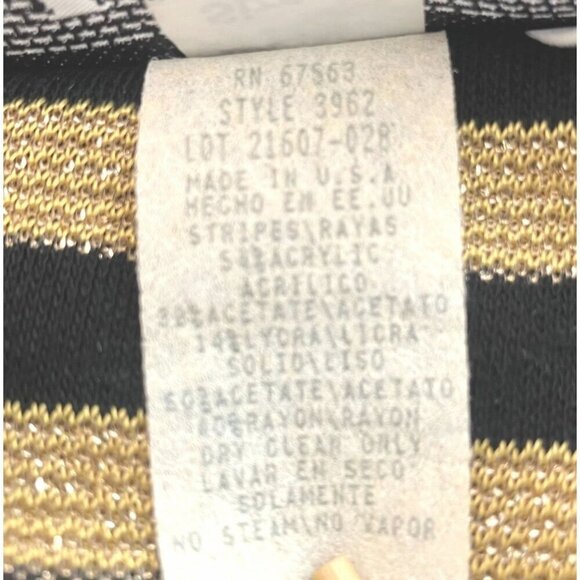 Vintage Jumpsuit 10 Gold Lamé Striped Belted Wide Leg Nautical Party Cocktail - Picture 13 of 13